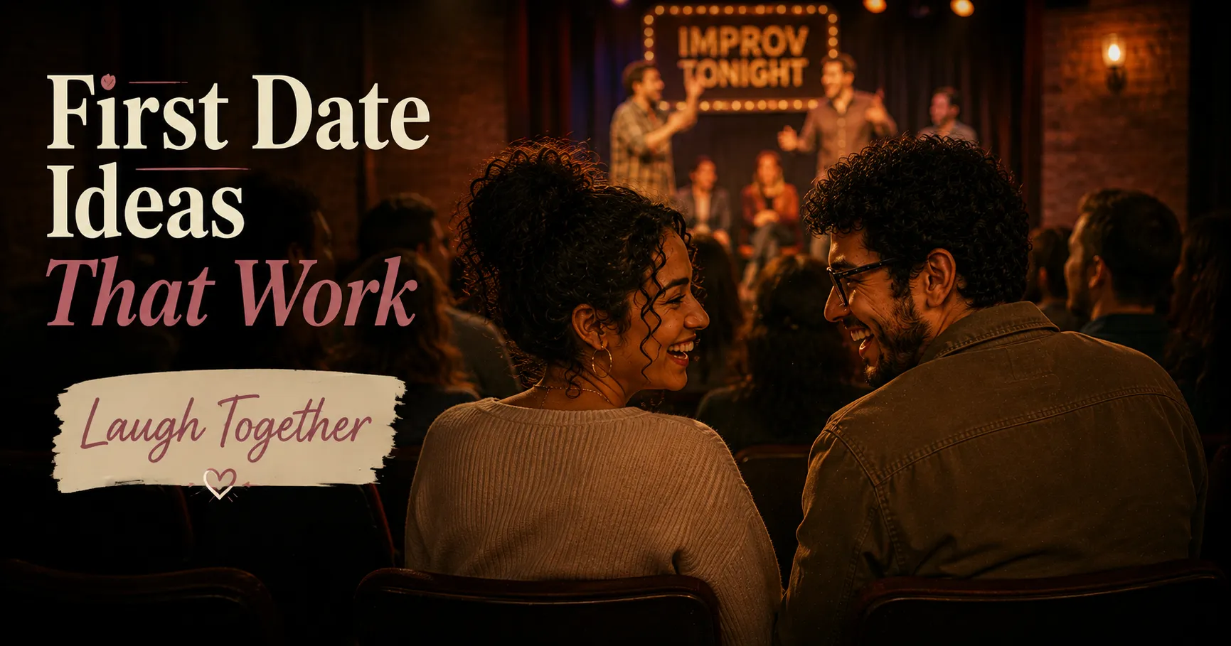 audience laughing together at a live improv comedy show